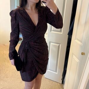 Altuzarra Red Mix Print 100% Silk Dress Size 38 Fits like US size 6